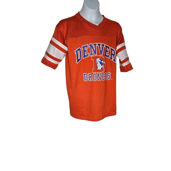 Logo7 Vintage Denver Broncos Football Jersey Striped Sleeve XL(18-20)‎ - Picture 1 of 6